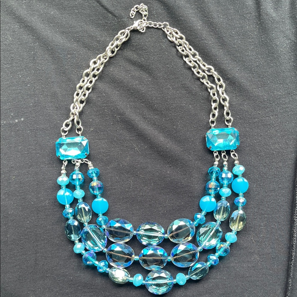 Elegant Blue and Silver Necklace